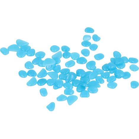 Pierres lumineuses extérieures colorées pour allées de jardin, sentiers et cours - 200 cailloux fluorescents bleu foncé par sac