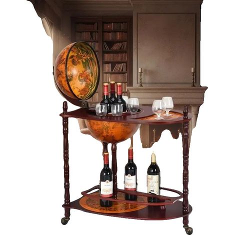 Chariot à vin, design vintage, étagère de rangement supplémentaire, MULTI (1/2)