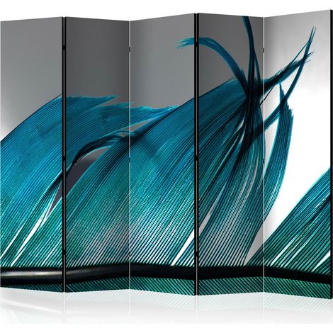 Paravento - Turquoise Feather II [Room Dividers] - 225x172 (1/4)