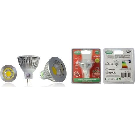 LED DIM 5W GU5.3 - COB - 6000°k 80° Blister
