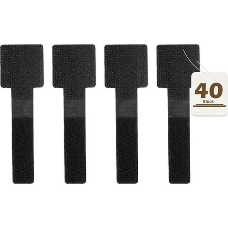Lot de 40 serre-câbles avec fermeture, serre-câbles refermables, organisateur de câbles pour différents types de câbles tels que câbles d'alimentation, câbles USB, HDMI, LAN, audio ou câble de (1/5)