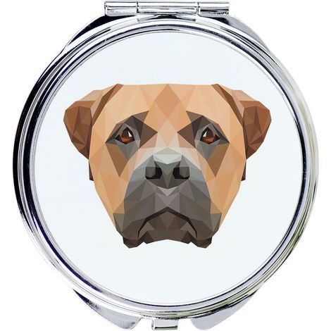 Bullmastiff, Bulmastiff - miroir avec photo et inscription géométrique par Art-Dog (1/3)