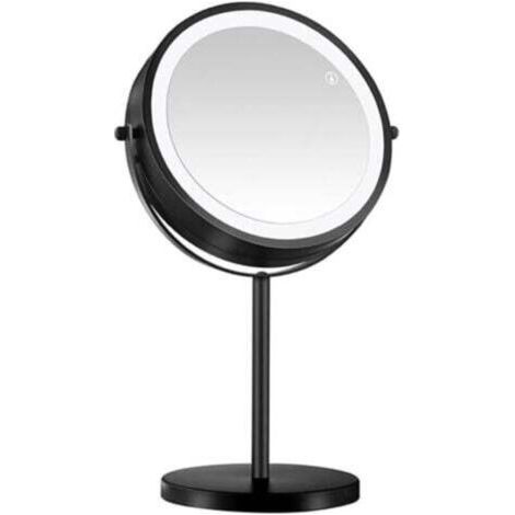Grande coiffeuse éclairée  coiffeuse pivotante et éclairée avec luminosité réglable (noire).