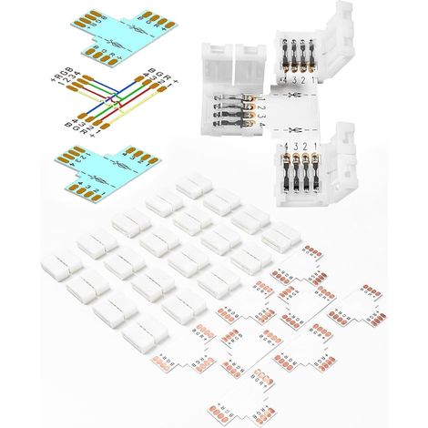 28 Packs Connecteur LED 4 broches, 10mm (1/5)