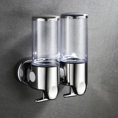 900 ml Wall-mounted Soap Dispenser, for Bathroom, Shower Gel, Shampoo and Conditioner, Suitable for Bathroom, Kitchen, Hotel (Transparent) (1/5)