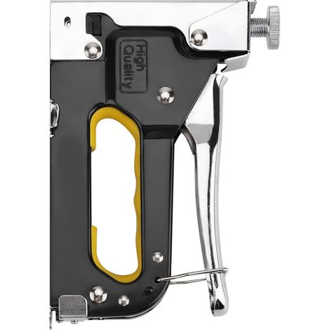 Pistolet Agrafeur Manuel - Acier Carbone Réglable - Menuiserie Et Décoration - Compatible 3 Types De Clous (1/5)
