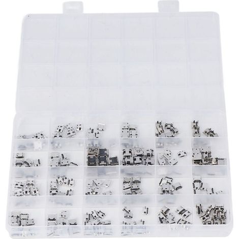 240 Pcs 24 Types Modèles USB souder connecteur,Micro USB Femelle Connecteur a Souder,micro USB souder pour Ordinateurs, téléphones Portables et appareils électroniques (1/4)