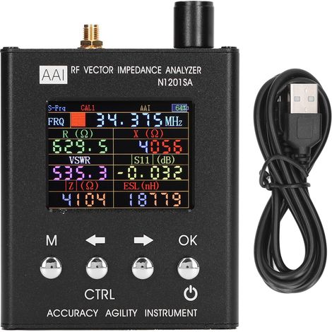 Analyseur d'impédance vectorielle RF, écran de 2.4 pouces, testeur d'analyse d'antenne ANT SWR, chargement USB, 137.5MHz-2700MHz (1/5)