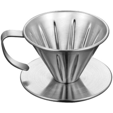 BUNTHAUS Filtre à café réutilisable en acier inoxydable pour tasses, carafes et serveurs. Cône à café portable et facile à nettoyer pour la maison, le bureau et les voyages (1/5)