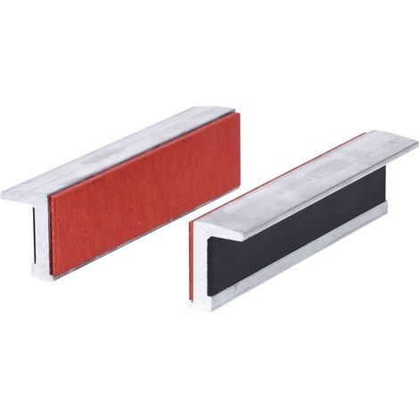 Mordaches en aluminium aimantées pour étaux avec un côté avec caoutchouc, 120 mm (1/5)