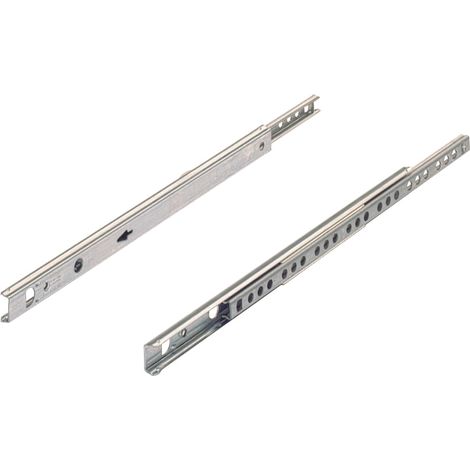 Hettich – Coulisse pour tiroir à billes – Charge 10 kg – Système à roulement de boules – Fixation latérale – Acier zingué – Longueur 40 cm