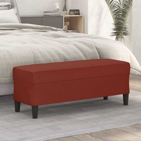 Banc - Banc de salon Banc de table Rouge bordeaux 100x35x41 cm Similicuir BV944399 - BonneVie (1/5)