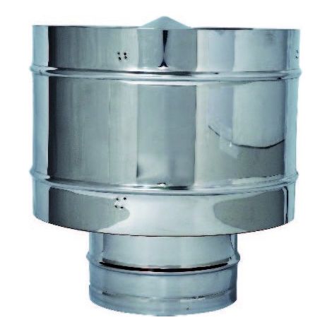 FUMAIOLO INOX TONDO 'ANTIVENTO' Ø 100 mm