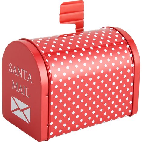 Boîte de rangement en forme de boîte aux lettres, boîte à bonbons, boîte de rangement en métal, boîte cadeau de Noël en forme de boîte aux lettres (1/5)