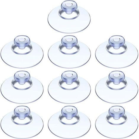 10 Pièces Ventouse,Ventouse Table en Verre,Mini Ventouse,Ventouses Transparentes,Petites Ventouses,pour Variété Surfaces Lisses,Verre,Carrelage,Salle de Bain,Cuisine,en PVC,Sans Crochet (20mm) (1/4)