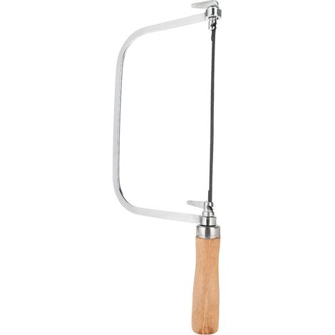 Outil de coupe réglable en forme de U, scie à pain avec manche en bois et 5 cordes de scie à main (1/5)