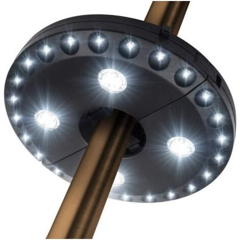 Lampes pour Parasol Patio Parapluie Light 3 Mode de luminosité 28 lumières LED à 220 Lux- 4 x AA à piles, Parapluie bâton léger pour parapluies de terrasse, le camping, tentes (1/5)