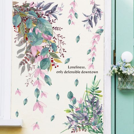 QAZQA Tropical Fleurs Stickers Muraux Plante Autocollant Décoratifs,Sticker Mural Plante Tropicale,Stickers Muraux Tropicaux Plante Fleurs Feuille Palmier,Fenêtres Décoration SalonVert (1/5)
