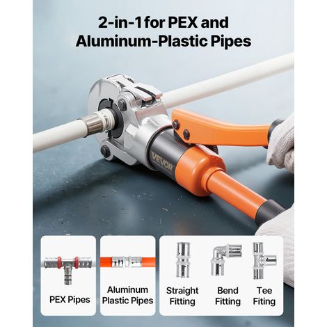 Pince à Sertir Hydraulique Tuyau PEX Aluminium-plastique Sertisseuse Raccords Tuyaux avec Mâchoire U16 U20 U25 U32 Mallette de Tran… (1/5)