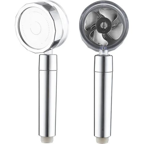 Hélice pommeau de douche pluie haute pression avec ventilateur économie d'eau Massage haute pression Premium salle de bain douche accessoire argent (1/5)