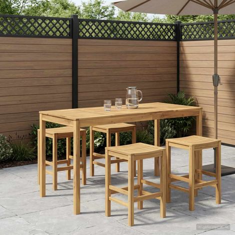 vidaXL Table de Bar de Jardin Blanc 196 x 80,5 x 105 cm (1/5)