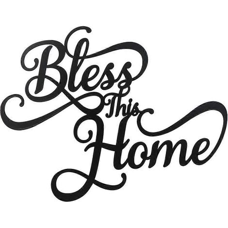 Metall-Wanddekoration „Bless This Home“ für Eingangsbereich, Wohnzimmer, Küche, Schlafzimmer