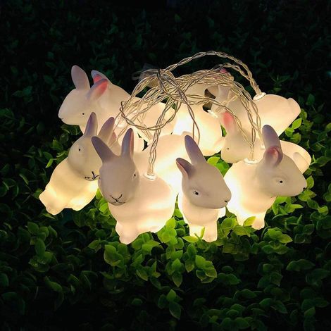 Lichterkette mit Osterhasenmotiv, 1,5 m, 10 LEDs, Osterhasen-Dekoration, Osterparty-Ornament (1/5)