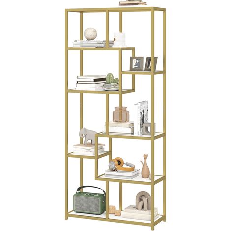 SevenTier Geometric Bookcase White/Gold Tone (1/5)