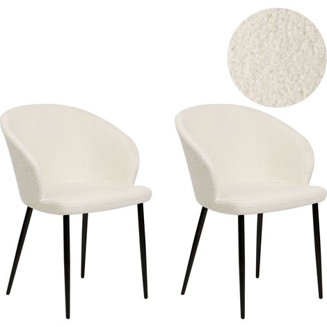 Esszimmerstuhl 2er Set MASON Bouclé Cremeweiß