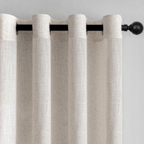 Rideau Voilage Beige Avoine 1pc Boheme 300x240cm Naturel Lin de Porte Rideaux Chambre Adult Moderne Translucides et Draperies Intérieurs à Oeillets Décorati Dressing Cuisine 2pcs (1/5)