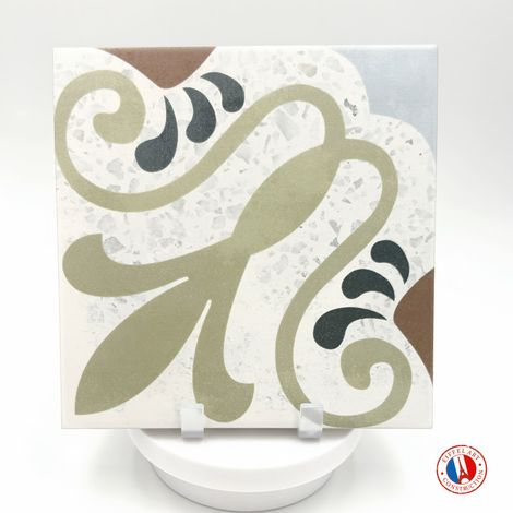 Aelle - Carrelage sol / mur effet terrazzzo coloré à motif 20x20 cm STRACCIATELLA BUDINI - Vendu par boîte de 1 m² (1/3)