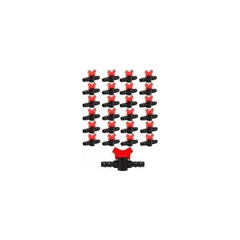 [Pack 25] Vanne de commutateur d'irrigation à goutte, interrupteur de vanne de tuyau 16mm, clé de passe. Vanne d'irrigation goutte à goutte résistante au gel (1/5)