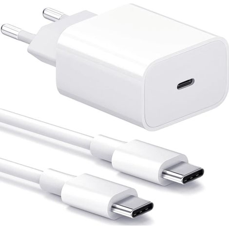 Chargeur rapide 35 W avec câble USB-C blanc de 1 m
