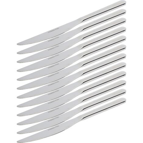 Ensemble de 12 couverts en acier inoxydable, ustensiles de cuisine pour hôtels et restaurants, couteau à steak inclus (1/5)
