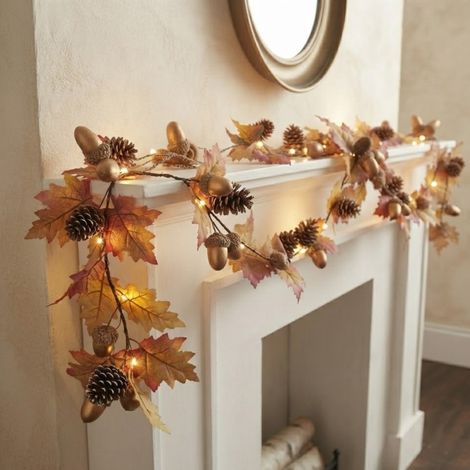 2M Acorn Maple Lead Pinecone LED Garland (1/2)