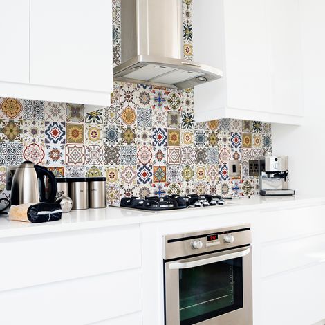Sticker Mural Carrelage adhésif Cuisine Salle de Bain - 30 STICKERS CARRELAGES AZULEJOS NINARO - 30stickers10x10cm (1/5)