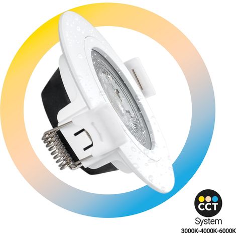 Spot LED encastrable extérieur - 7W - CCT - 630lm - Découpe - Blanc