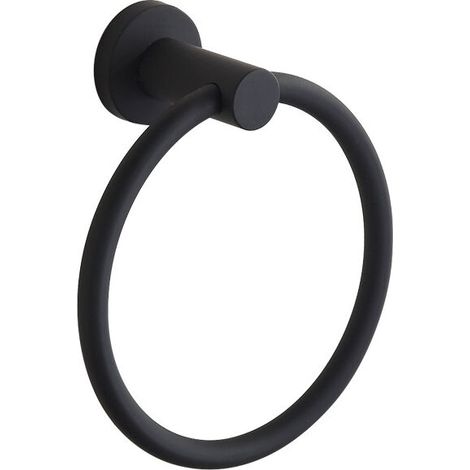 Porte-serviettes noir mat, porte-serviettes rond (1/5)