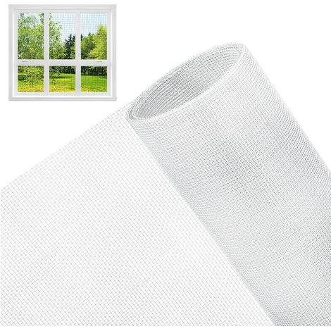 Moustiquaire Fenêtre, 120 cm × 250 cm Rouleau Moustiquaire, Moustiquaire Fibre de Verre Découpable, Blanc, pour Chambre, Salon, Balcon, Bureau (1/5)