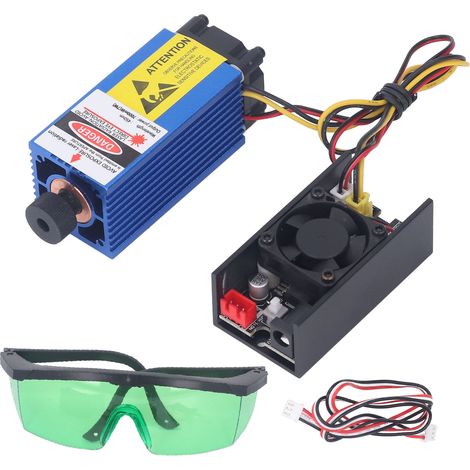 Module Laser 450nm 7W 12V à focalisation réglable, tête de découpe et gravure pour CNC DIY, accessoire haute puissance (1/5)