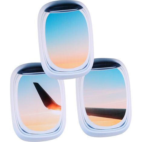 Stickers muraux 3D en PVC motif cible et avion 3 pièces (1/5)