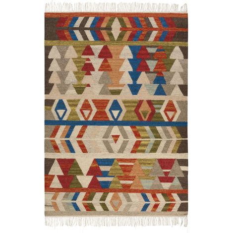 Teppich KAGHSI Bunt 140 x 200 cm Wolle Kelim (1/5)