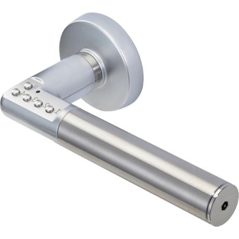 Poignée de Porte à Code Electronique sur Rosace - Version Main Droite - Portes Intérieures 35/80mm d'Epaisseur - Carré de 7mm - Verrouillage Automatique ou Manuel - Piles Fournies (1/5)