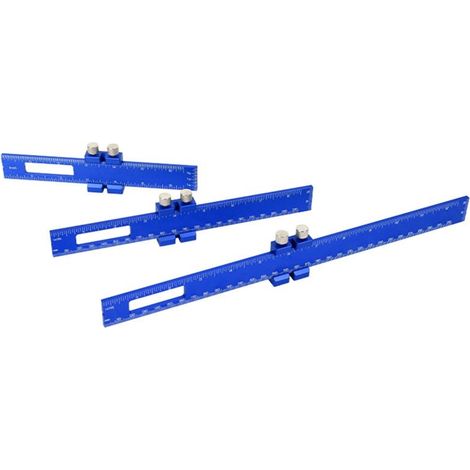 Règle de positionnement pour le travail du bois (lot de 3), outil de mesure avec échelles métriques et impériales pour menuisiers (1/5)