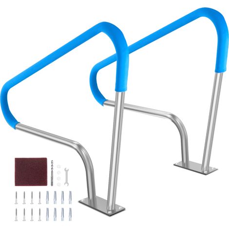 VEVOR Rampe de piscine,2 pieces 48x36 pouces,acier inoxydable plaque de base,piscines interieures/exterieures,securite,terrasses,barre deappui antirouille,spas