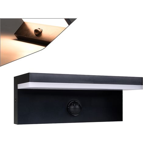 APPLIQUE LED DA ESTERNO CON SENSORE DI MOVIMENTO PIR LUCE CALDA 3000K IMPERMEABILE DESIGN MODERNO