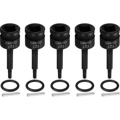 5 Pièces Douille Hexagonale À Choc, Douille Torx T27 À 6 Branches 1/2" Drive Pour Percussion Acier CR-MO Avec Goupille Joint Torique Pour Perceuses Ateliers Garage Adaptateur (1/5)