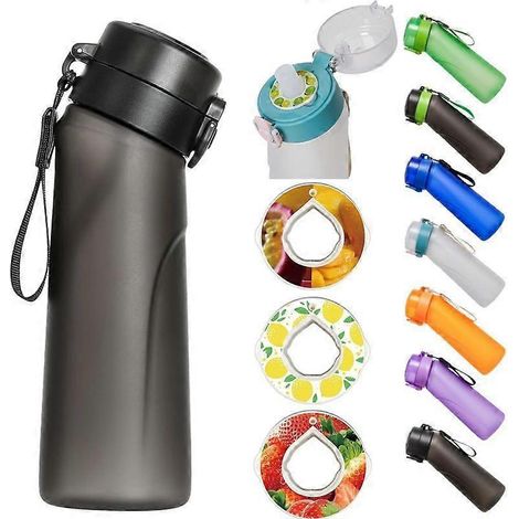 Gourde 650 ml avec pods aromatisants parfumés, bouteille d'eau à infusion de saveur, pack de pods, réutilisable et légère (1/5)