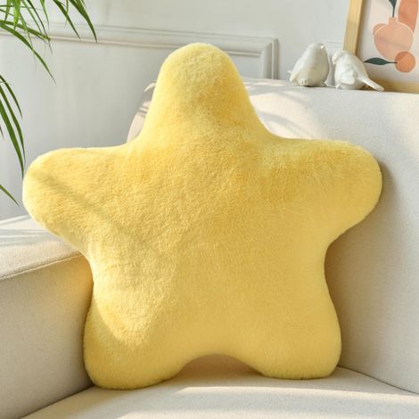 Oreiller décoratif en Forme d'étoile pour canapé, lit, Coussin de Sol en Peluche avec Fausse Fourrure de Lapin Douce pour Chambre à Coucher, Salon (1/5)