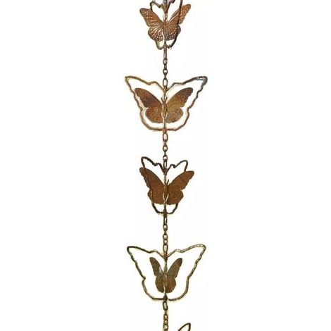 Kaelt - Chaîne de Pluie métal, chaîne de Pluie en Feuille d'acier pour gouttières Rain Catcher Downspout avec Adaptateur Épais Fer Fleur Tasses Jardin Art Décoratif Cadeau (1/5)